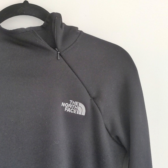 The North Face Womens Black Neck Zip Kangaroo Pockets Fleece Pull Over Size M - Picture 3 of 12